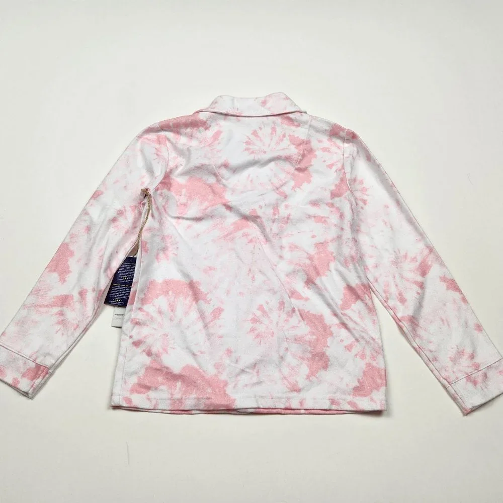 NWT Rae Dunn Pink Tie Dye Dream Long Sleeve Pajama Shirt sz Girl's M 7/8